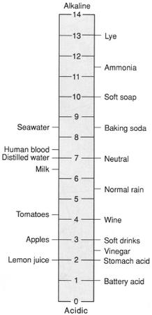 pH scale. (McGraw-Hill Inc. Reproduced by permission.)