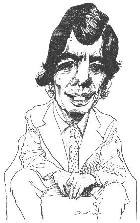 Caricature drawing of Vargas Llosa, by David Levine. Reprinted with permission from The New York Review of Books.