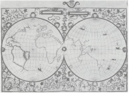 A map of the world, from the atlas made by John Rotz for Henry VIII, 1542.