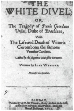 Title page of the 1612 edition of The White Devil.